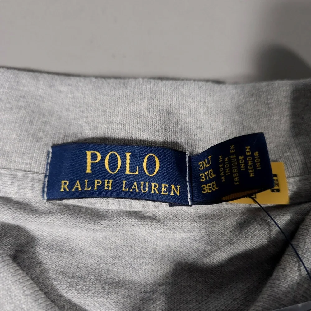 Polo Ralph Lauren Polo Shirt Mens 3XLT Grey Big Pony Crest Short Sleeve